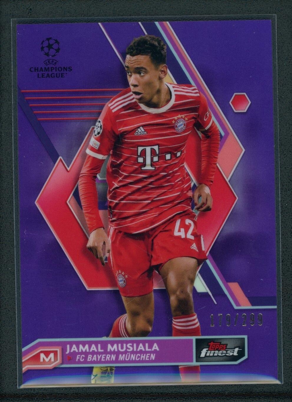 TOPPS サッカーカード FINEST JAMAL MUSIALA BAYERN MUNCHEN #45 送料無料 中古 IT1 RC Topps Finest Jamal Musiala 99枚限定 カード RC Topps Finest